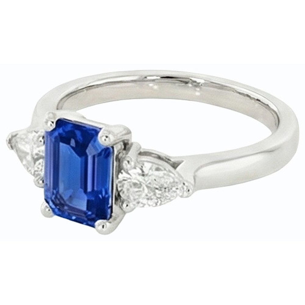 vero pear diamante 2carati anello su bianco
