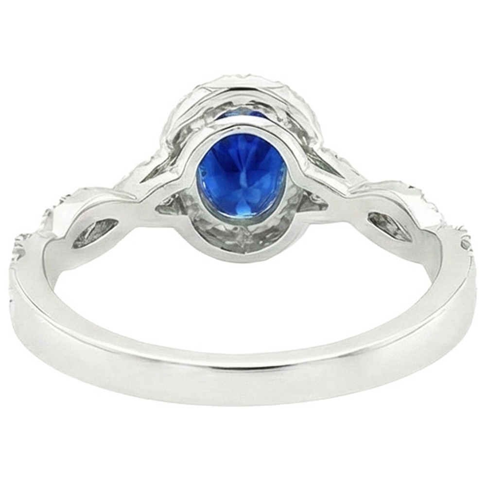 vero oval diamante 4.50carati anello su bianco