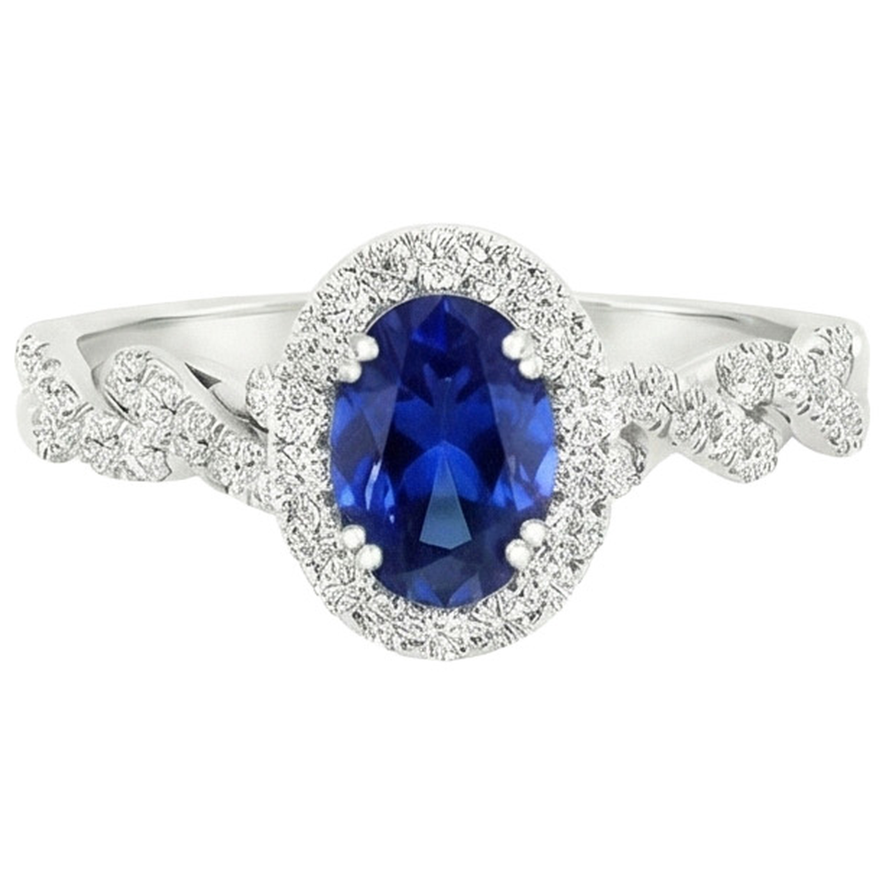 vero oval diamante 4.50carati anello vista frontale