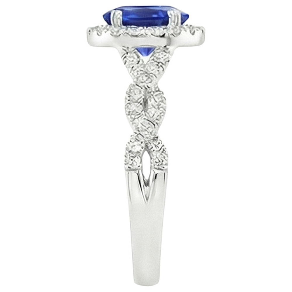 vero oval diamante 4.50carati anello vista di profilo