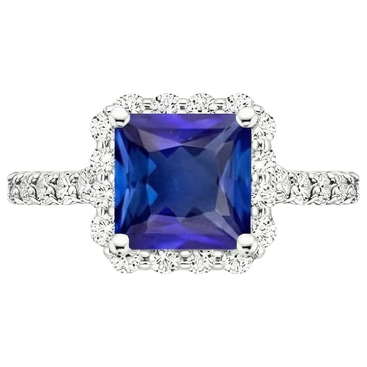 vero round diamante 6.50carati anello vista di profilo