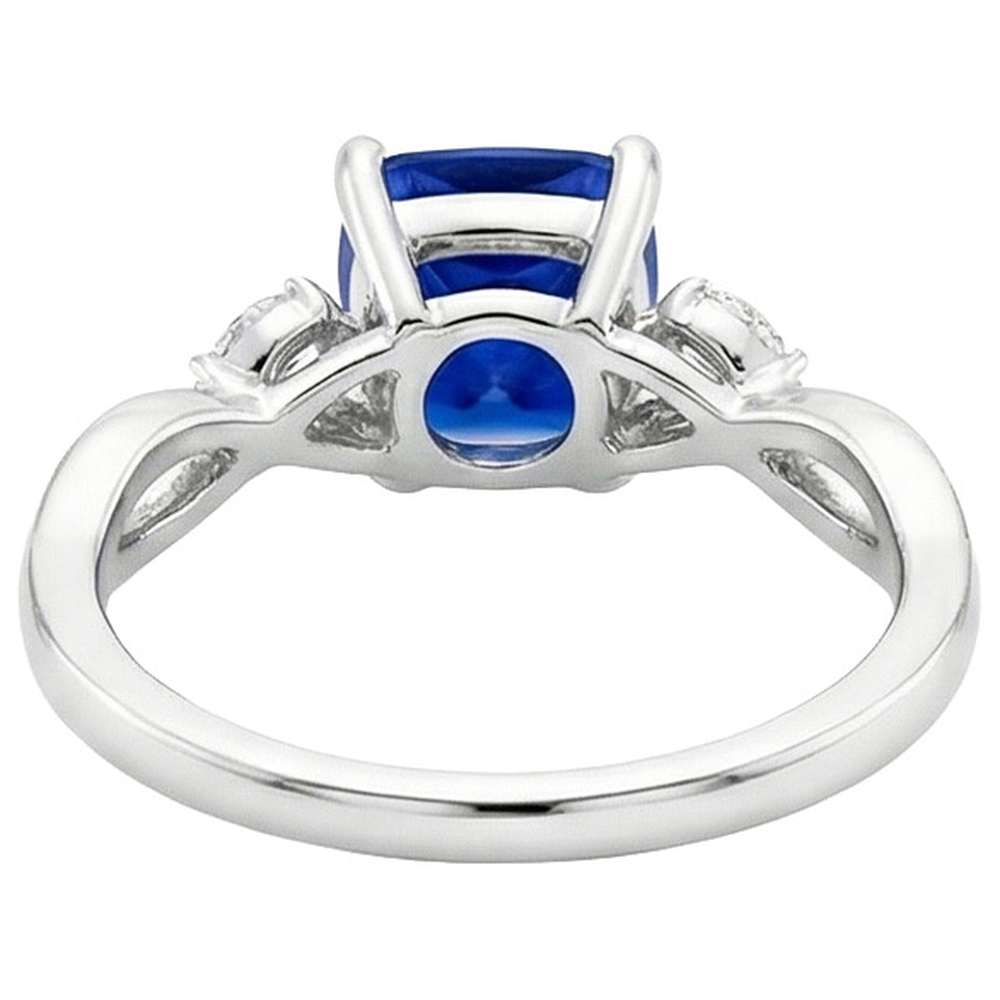 Anello da donna con diamante marquise e cuscino zaffiro Five Stone 2.75 carati