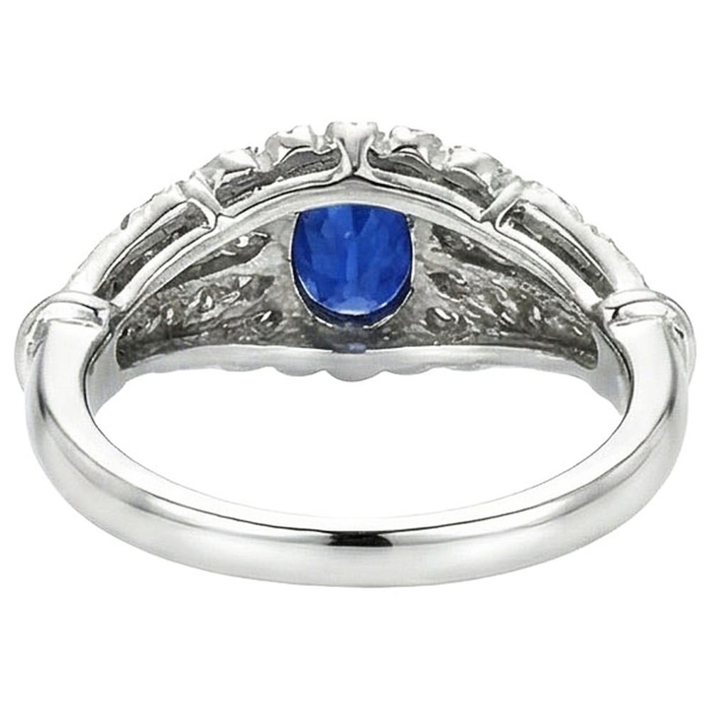 Anello da donna con diamante zaffiro blu stile antico 8.75 carati