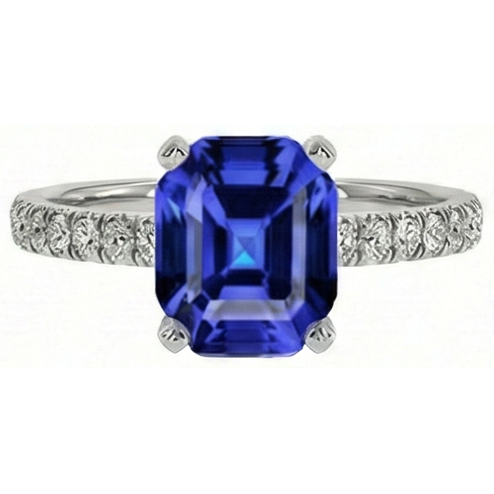 vero asscher diamante 9.25carati anello angolo laterale