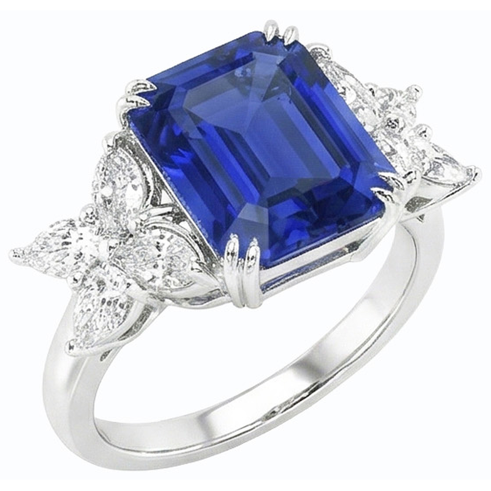 vero pear diamante 4carati anello angolo laterale
