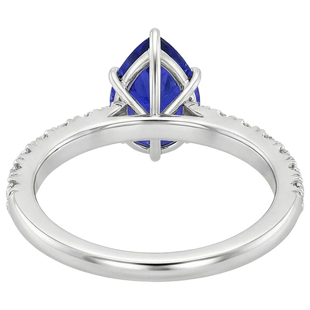 vero pear diamante 5.50carati anello su bianco
