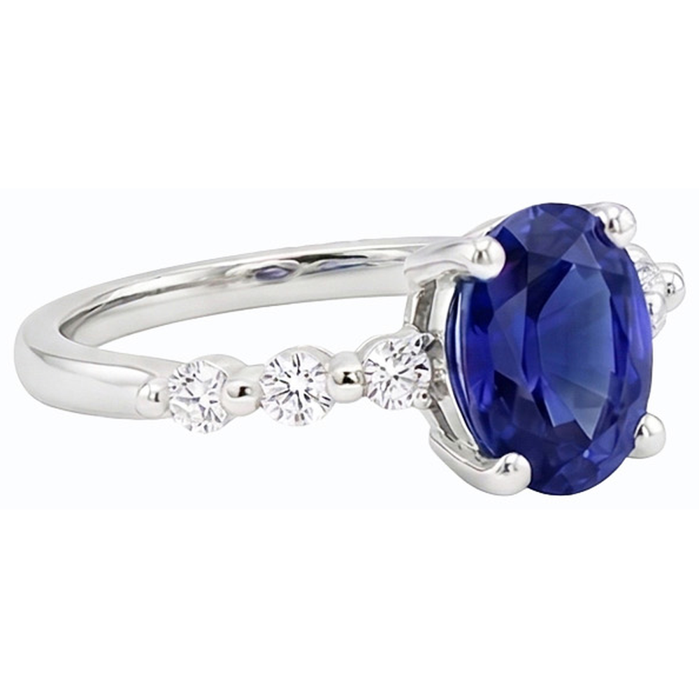 vero round diamante 4carati anello vista di profilo
