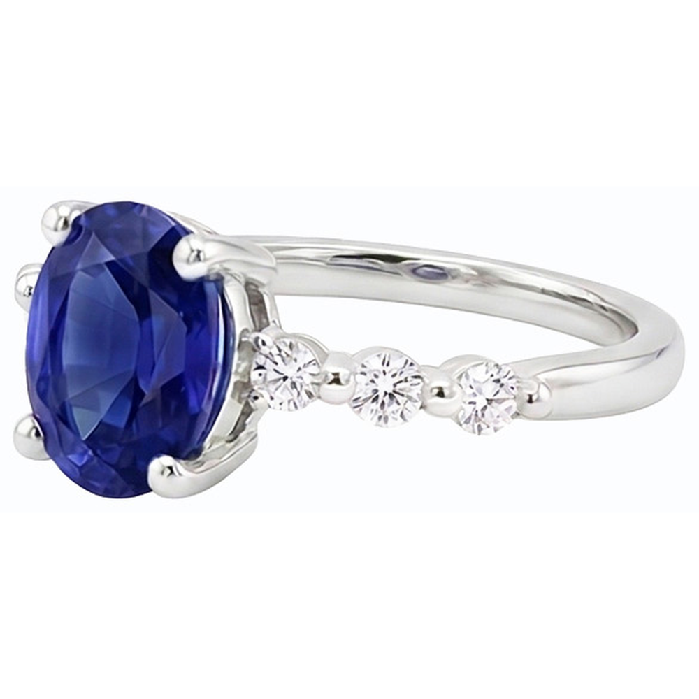 vero round diamante 4carati anello su bianco