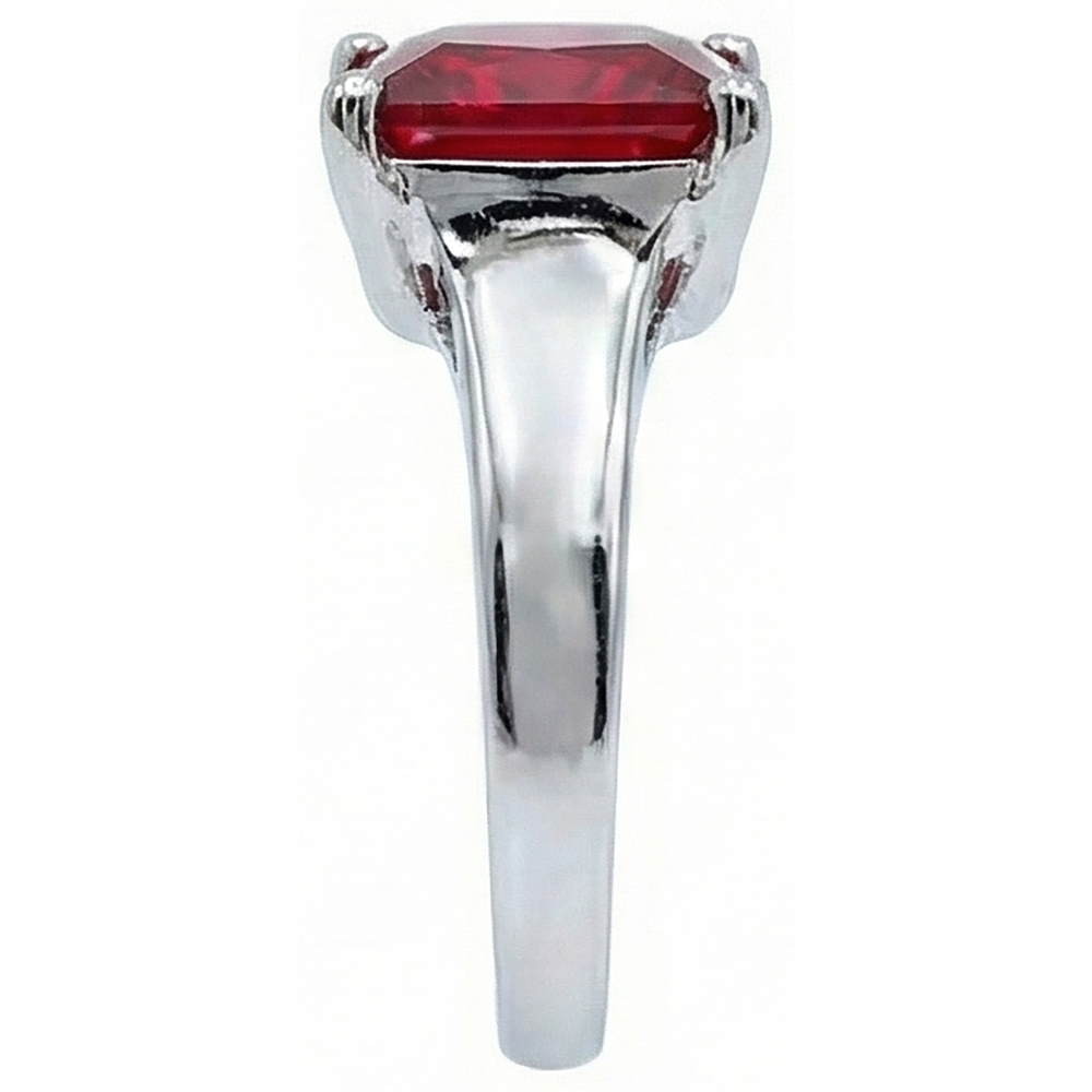 Anello da donna con rubino solitario rosso oro bianco 2.25 carati 14K