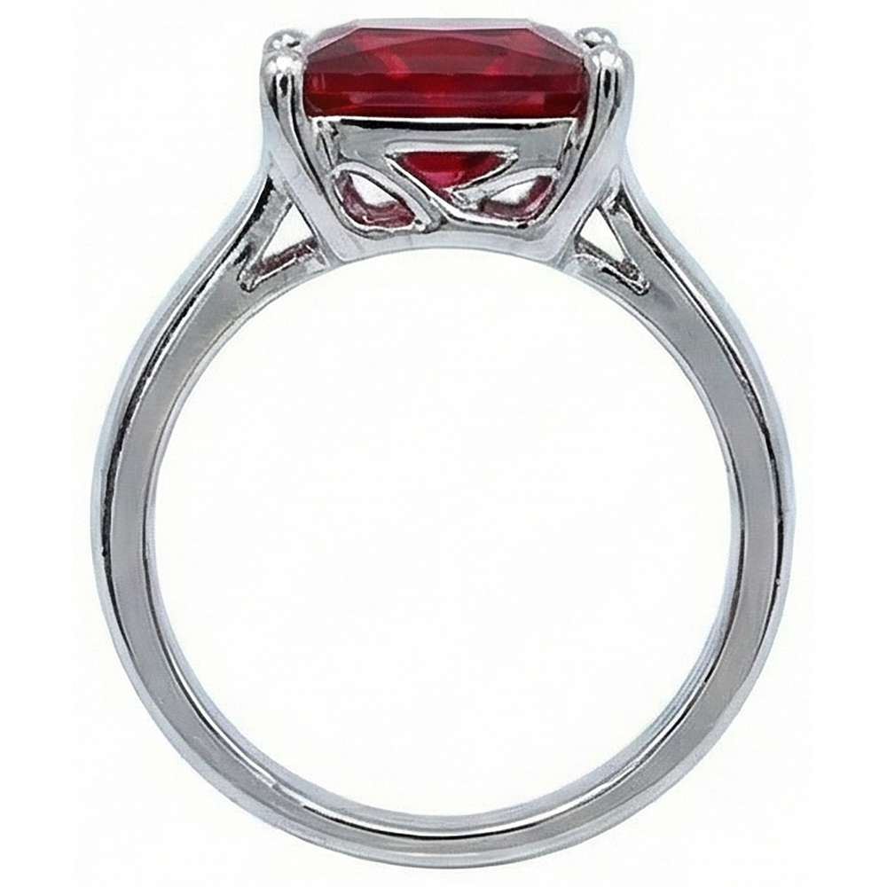 Anello da donna con rubino solitario rosso oro bianco 2.25 carati 14K