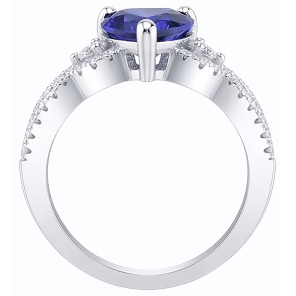 vero round diamante 3carati anello vista di profilo