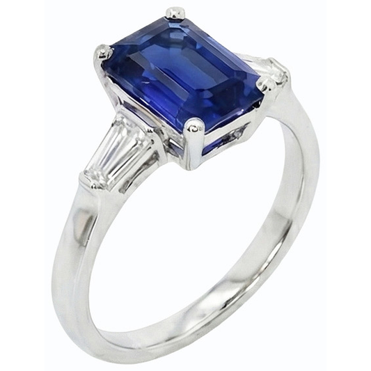 vero baguette diamante 3carati anello angolo laterale