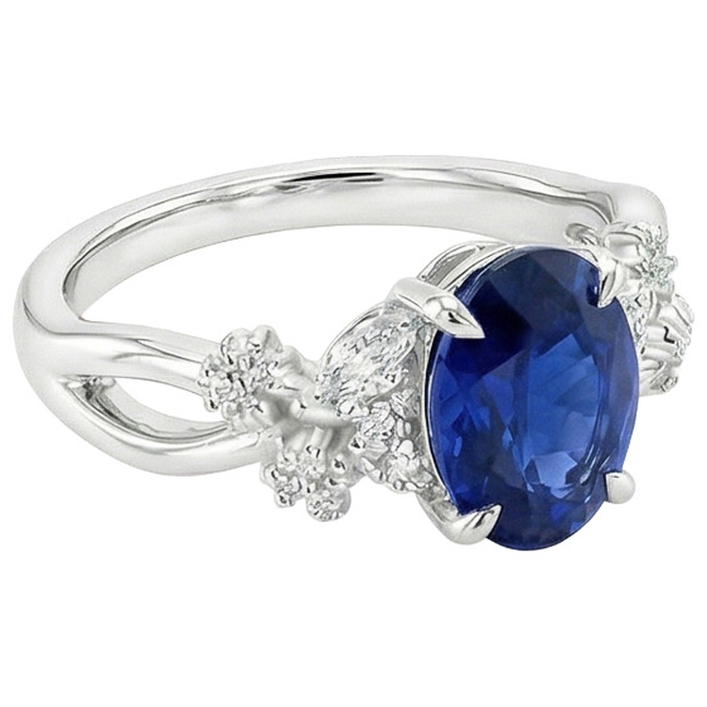 vero marquise diamante 3.50carati anello vista di profilo
