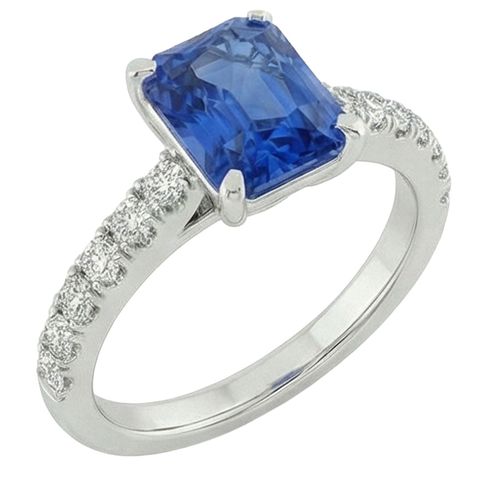 vero round diamante 3.50carati anello vista frontale