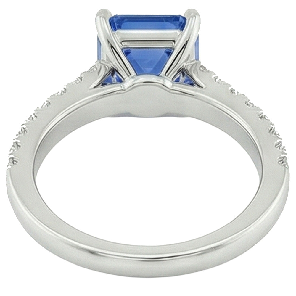 vero round diamante 3.50carati anello vista di profilo