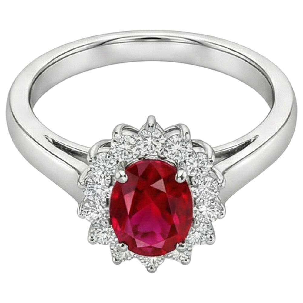 vero oval diamante 5.50carati anello angolo laterale