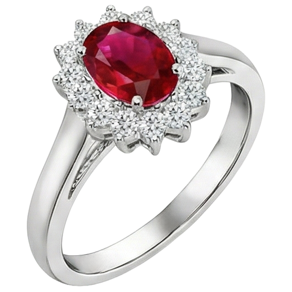 vero oval diamante 5.50carati anello vista dall'alto
