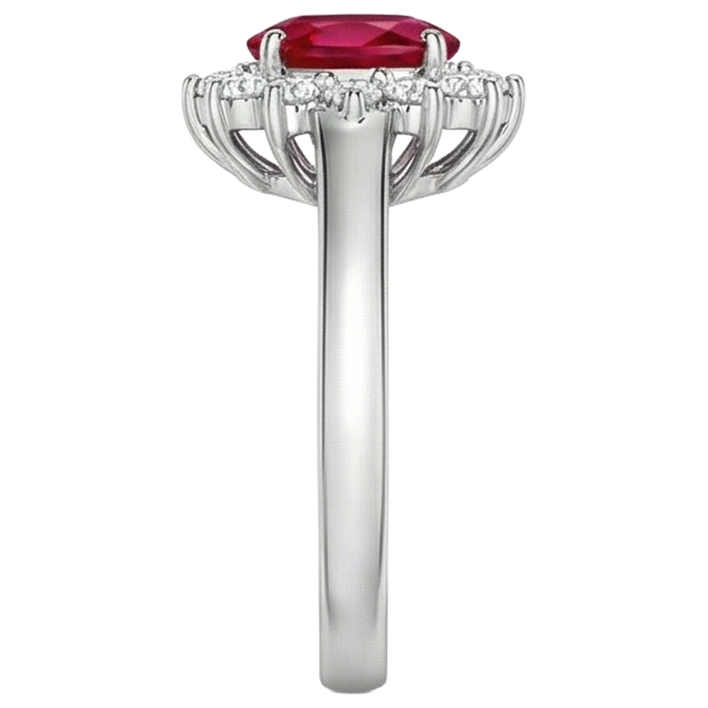 vero oval diamante 5.50carati anello vista di profilo