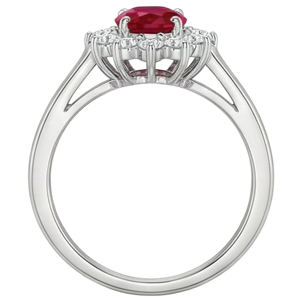 vero oval diamante 5.50carati anello su bianco