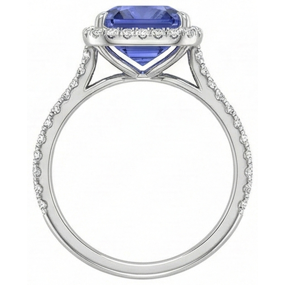 vero round diamante 4carati anello vista di profilo