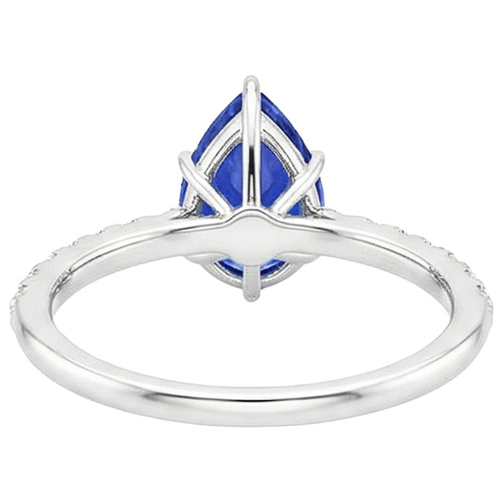 vero pear diamante 5carati anello angolo laterale