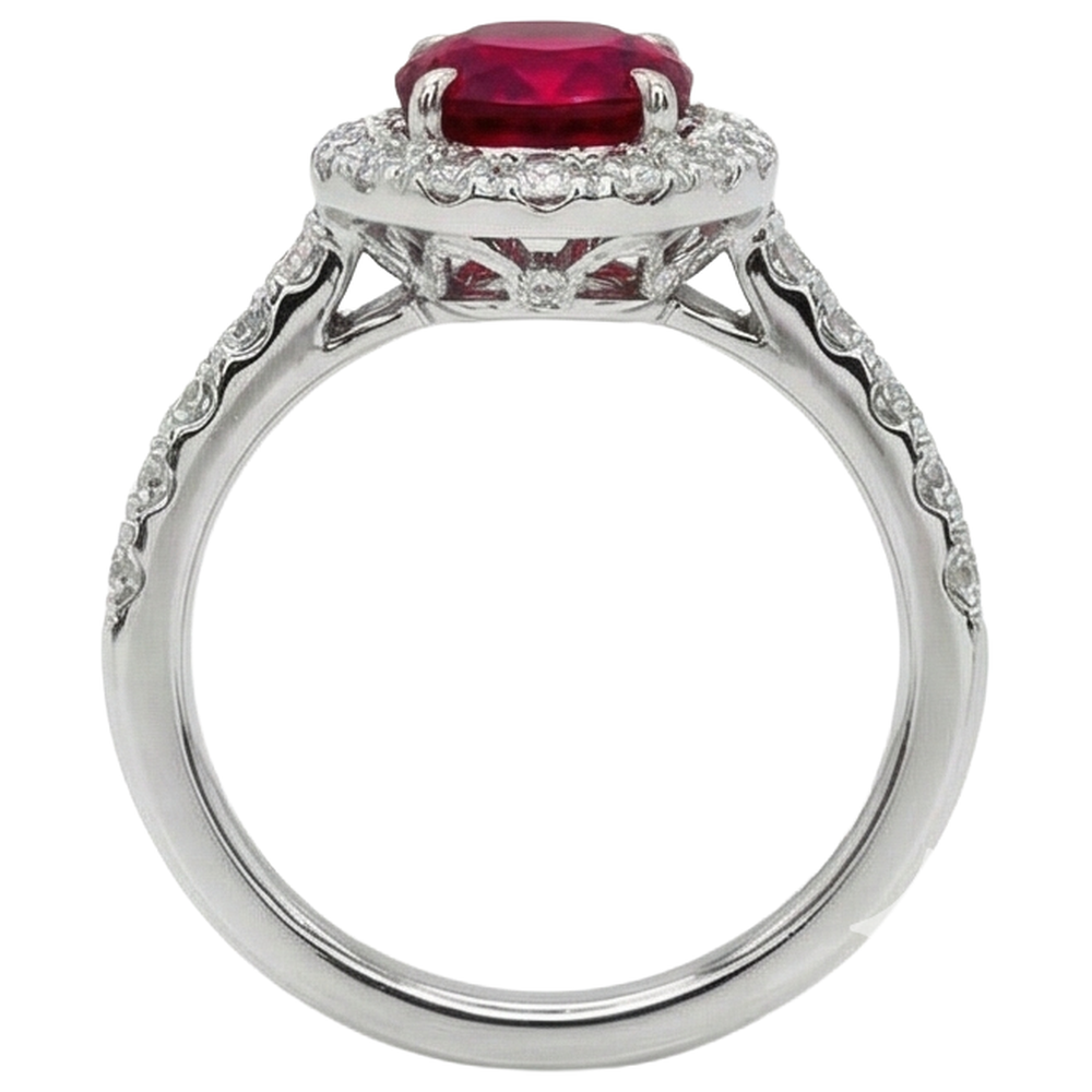 vero oval diamante 4.50carati anello vista dall'alto