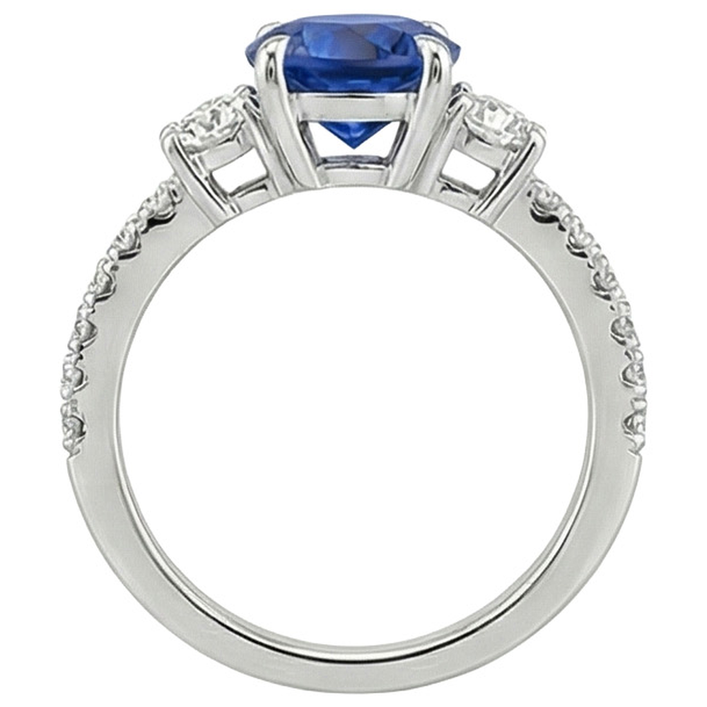 vero round diamante 3carati anello su bianco