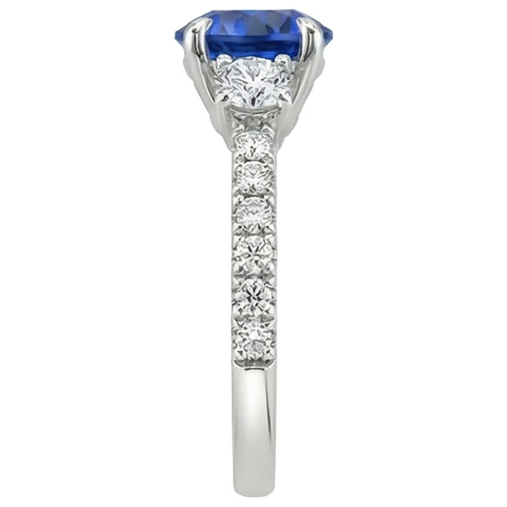 vero round diamante 3carati anello vista di profilo