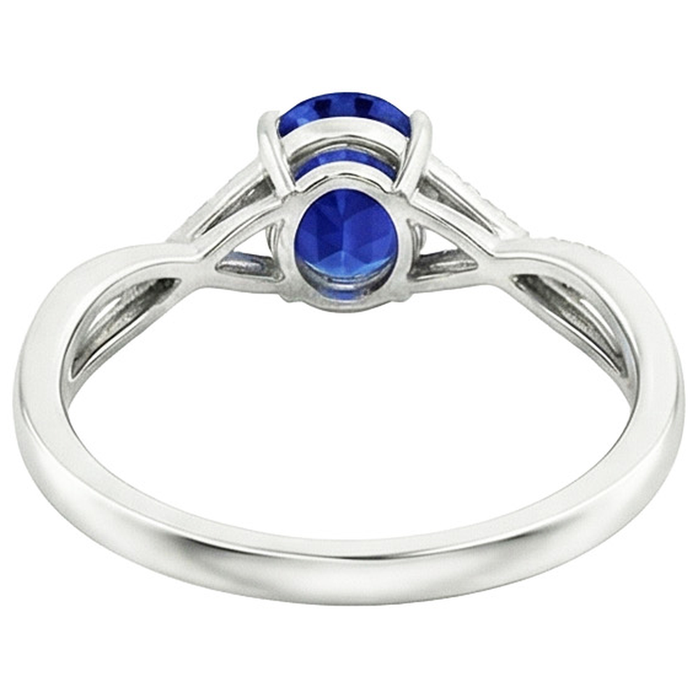 vero oval diamante 4.75carati anello su bianco