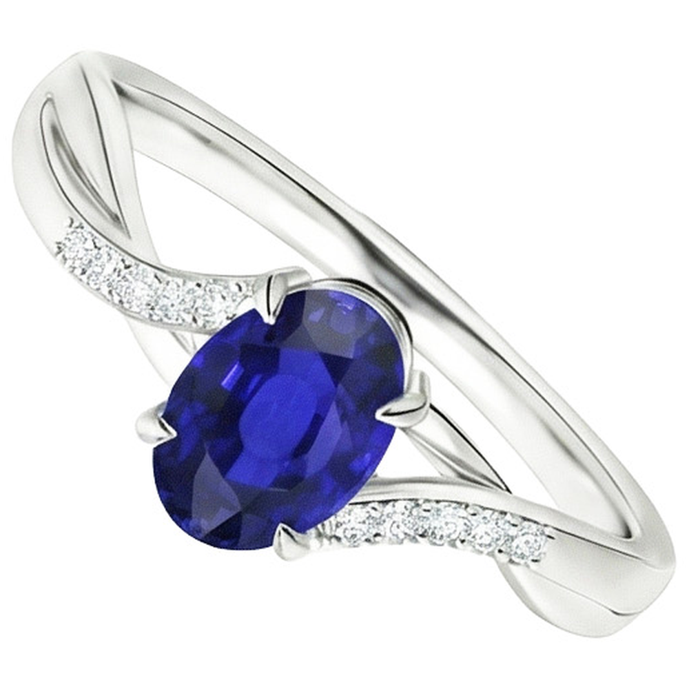 vero oval diamante 4.75carati anello vista dall'alto