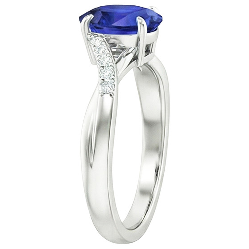 vero oval diamante 4.75carati anello vista di profilo