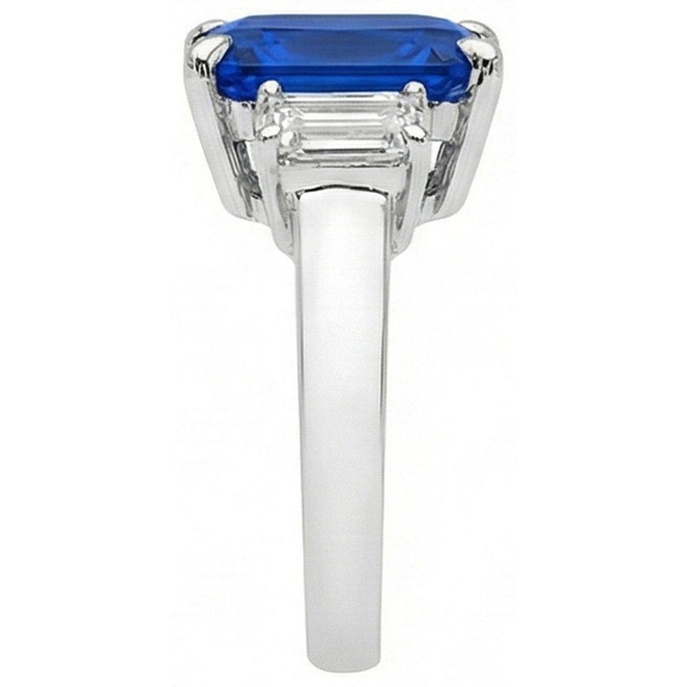 Anello da donna in oro con diamanti taglio smeraldo gioielli in zaffiro naturale 5 carati