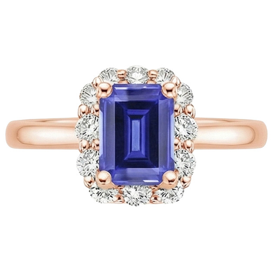 vero emerald diamante 4carati anello vista di profilo
