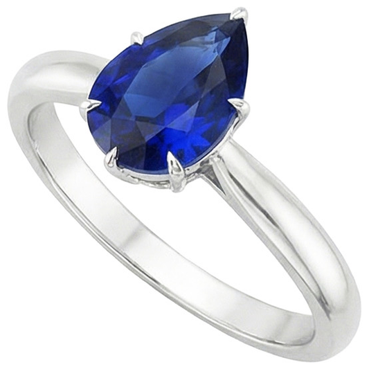 vero pear diamante 4carati anello angolo laterale