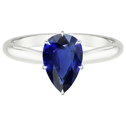 vero pear diamante 4carati anello vista di profilo