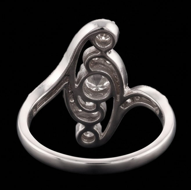 Anello da sposa in stile antico, rotondo, con taglio a miniera, 2,75 carati