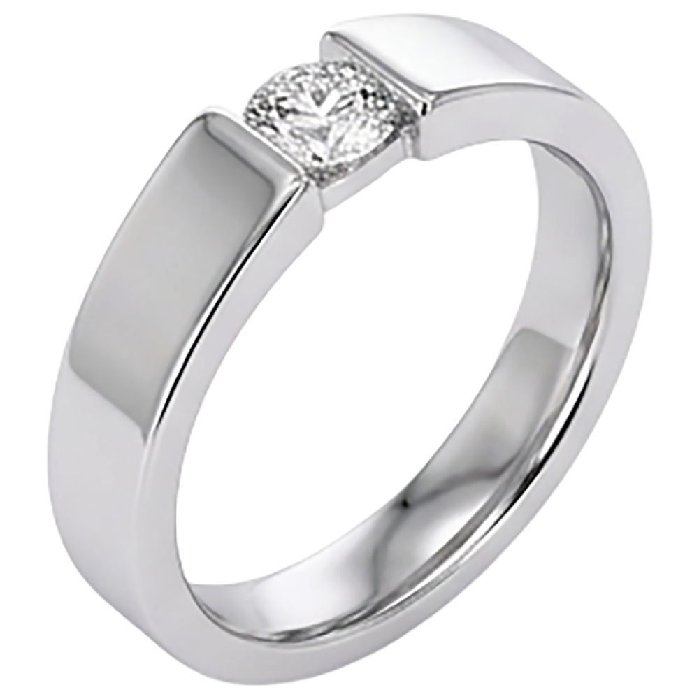 Anello da uomo con diamanti da 1 carato. set di tensione. gioielli