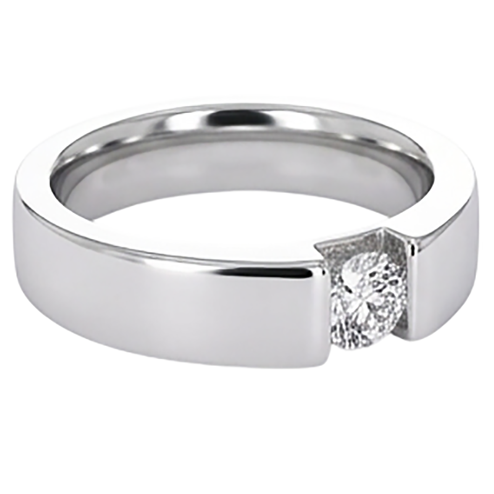 Anello da uomo con diamanti da 1 carato. set di tensione. gioielli
