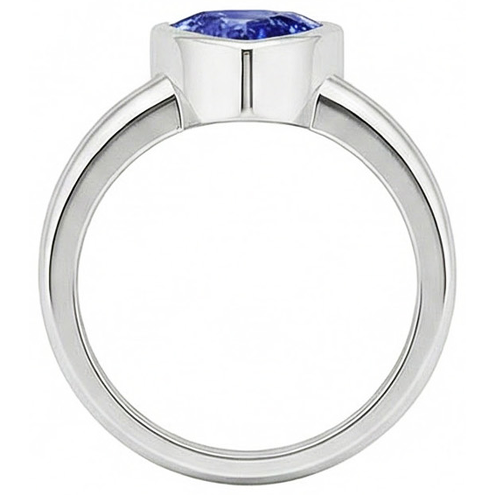 Anello da uomo con pietre preziose Solitario Trillion Bezel Set Ceylon Sapphire 3 Ct