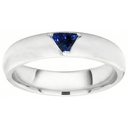 Anello da uomo con pietre preziose Solitario Trillion Deep Blue Sapphire Jewelry 0,50 Ct