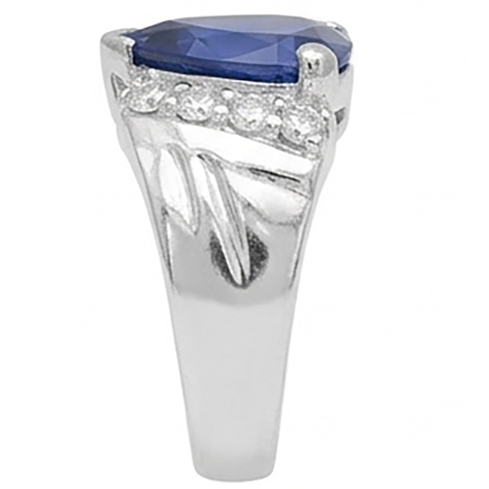 Anello da uomo con zaffiro Diamond Anniversary Trillion Stile vintage