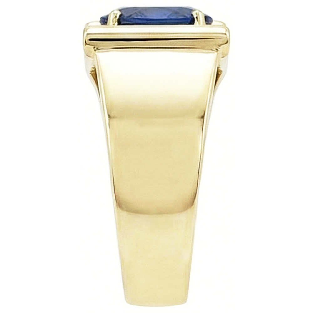 Anello da uomo con zaffiro di Ceylon e diamanti da 2,25 carati, gioielli in oro 14K