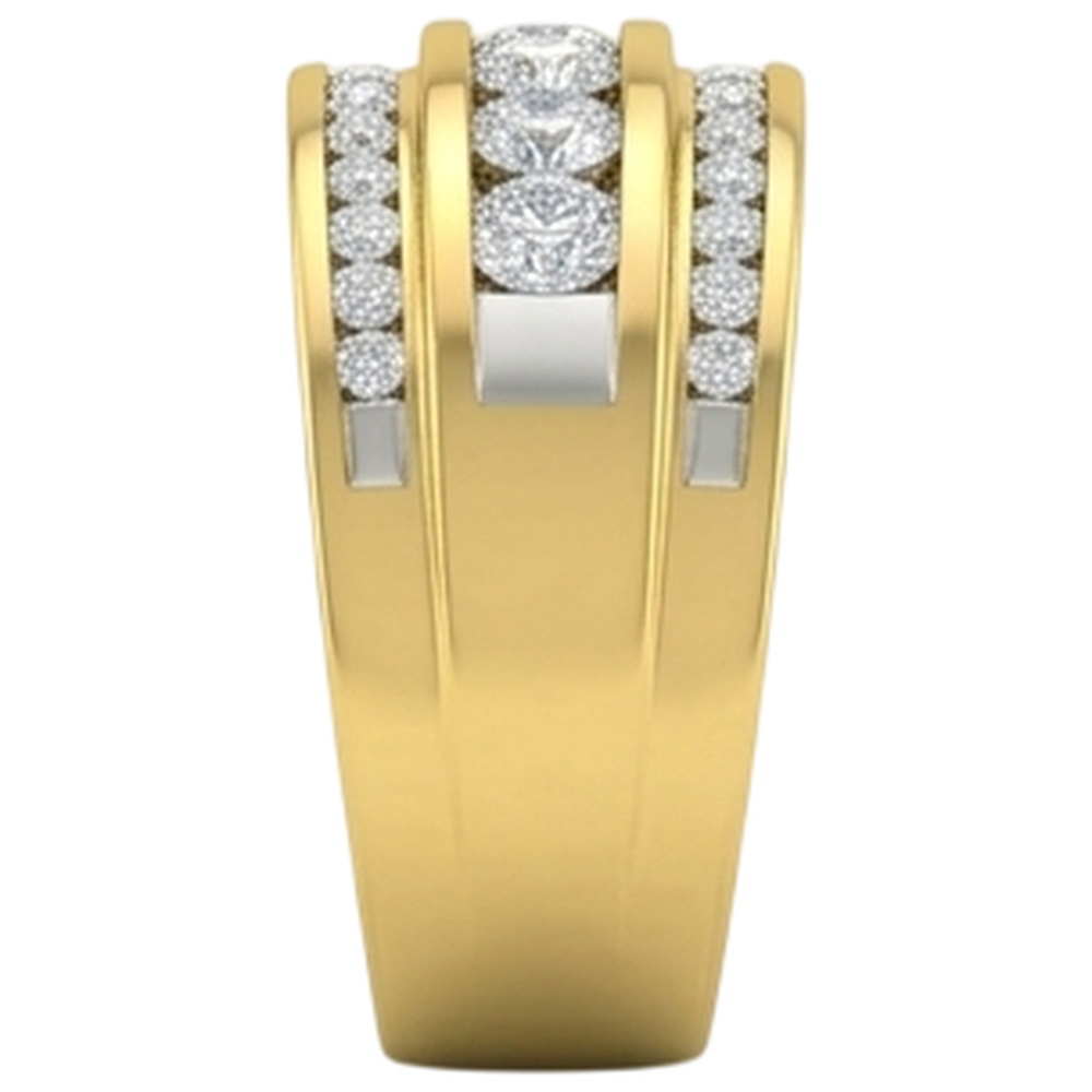 Anello da uomo in oro giallo 14K con diamanti da 2 Ct, gioielli Novità