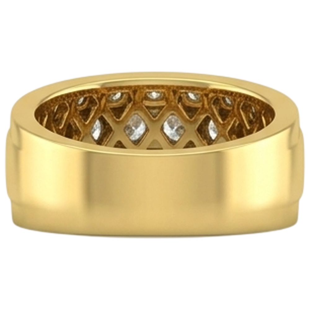 Anello da uomo in oro giallo 14K con diamanti da 2 Ct, gioielli Novità