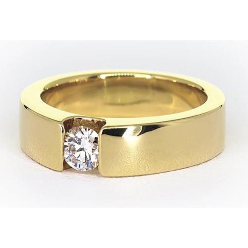 Anello Fidanzamento Uomo 14k Oro Giallo Con Diamanti Naturali 0,33 Ct – Taglia 7 – SwaraJewel - Foto 5