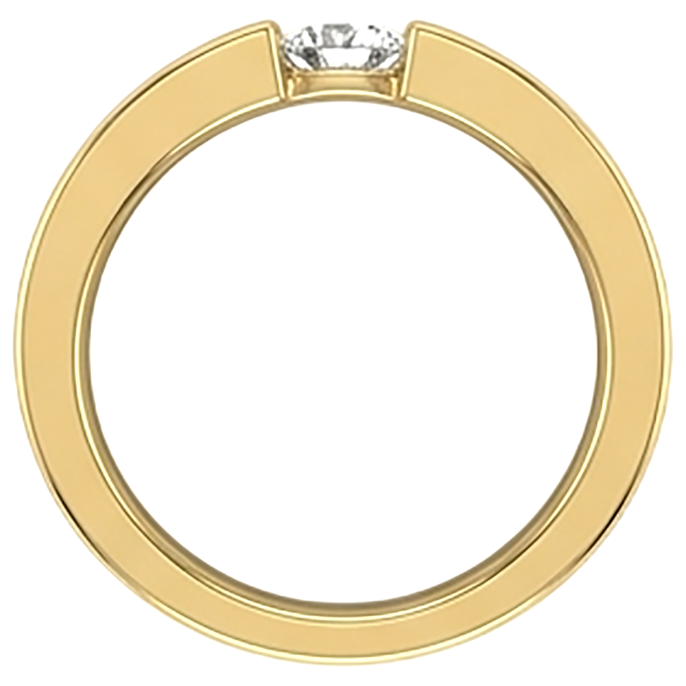 Anello da uomo in oro giallo 14K con diamanti rotondi da 1 carato a fascia elastica