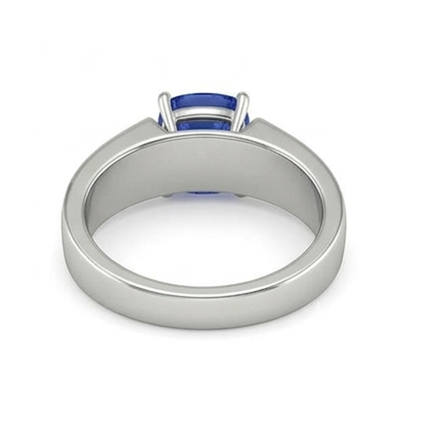 Anello da uomo solitario in oro con cuscino in zaffiro di Ceylon da 1,50 ct