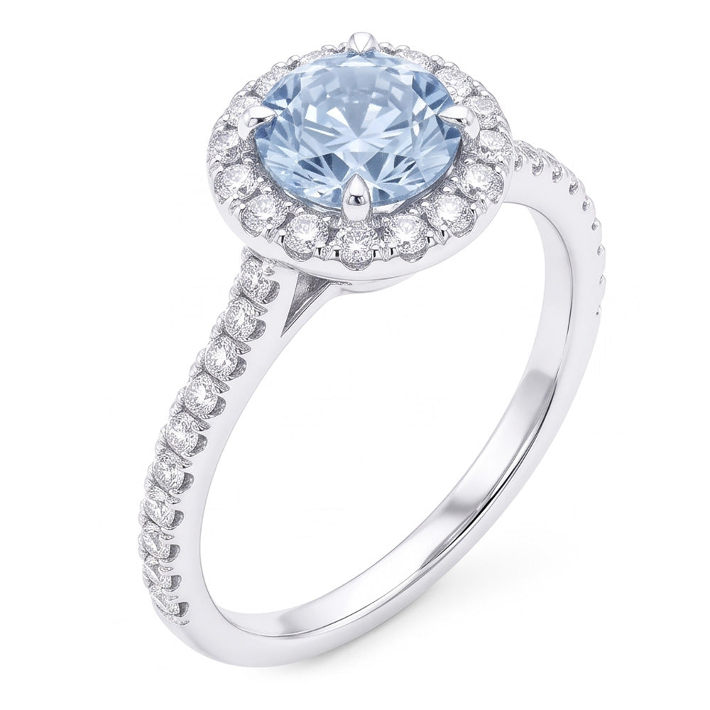 Anello di Diamanti Naturali Autentici ( non creati in laboratorio ) Blu