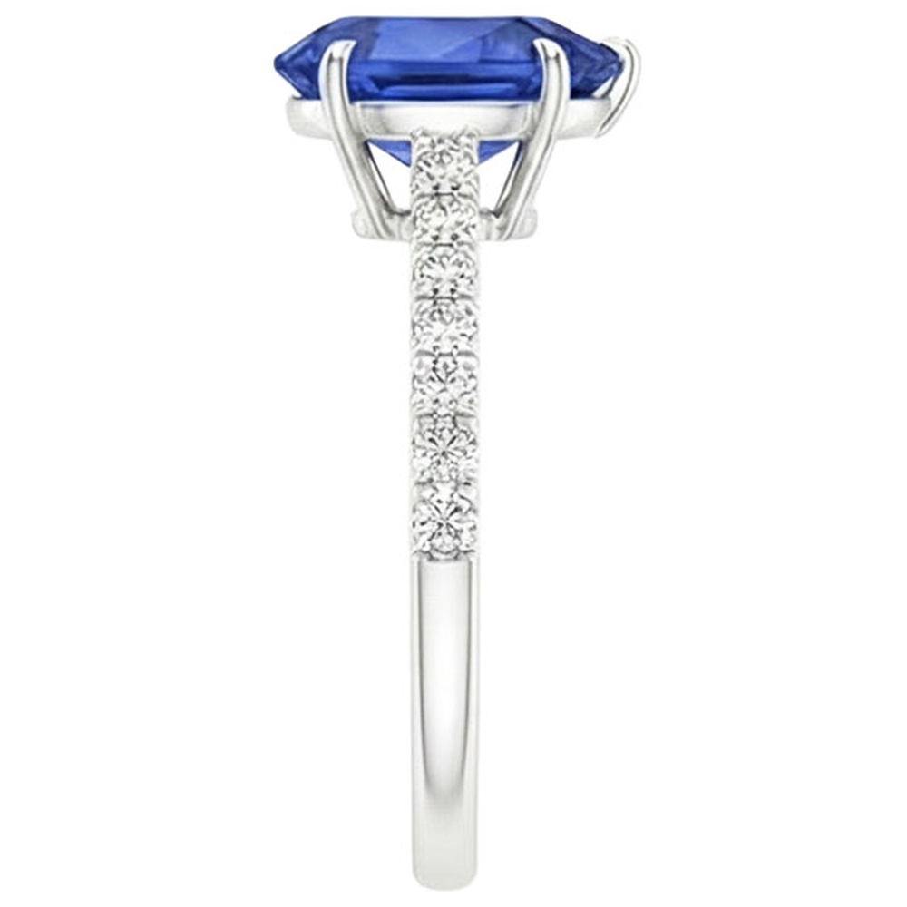 vero pear diamante 3carati anello su bianco