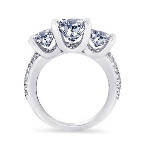 Anello di fidanzamento con pavé di diamanti. oro bianco 4.11 carati. 14 carati - harrychadent.it